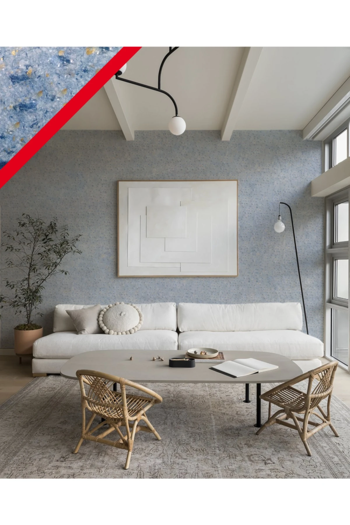 Enerjik Isı ve Ses Yalıtımlı İpek Sıva Manolya Serisi Mnl 012 İndigo