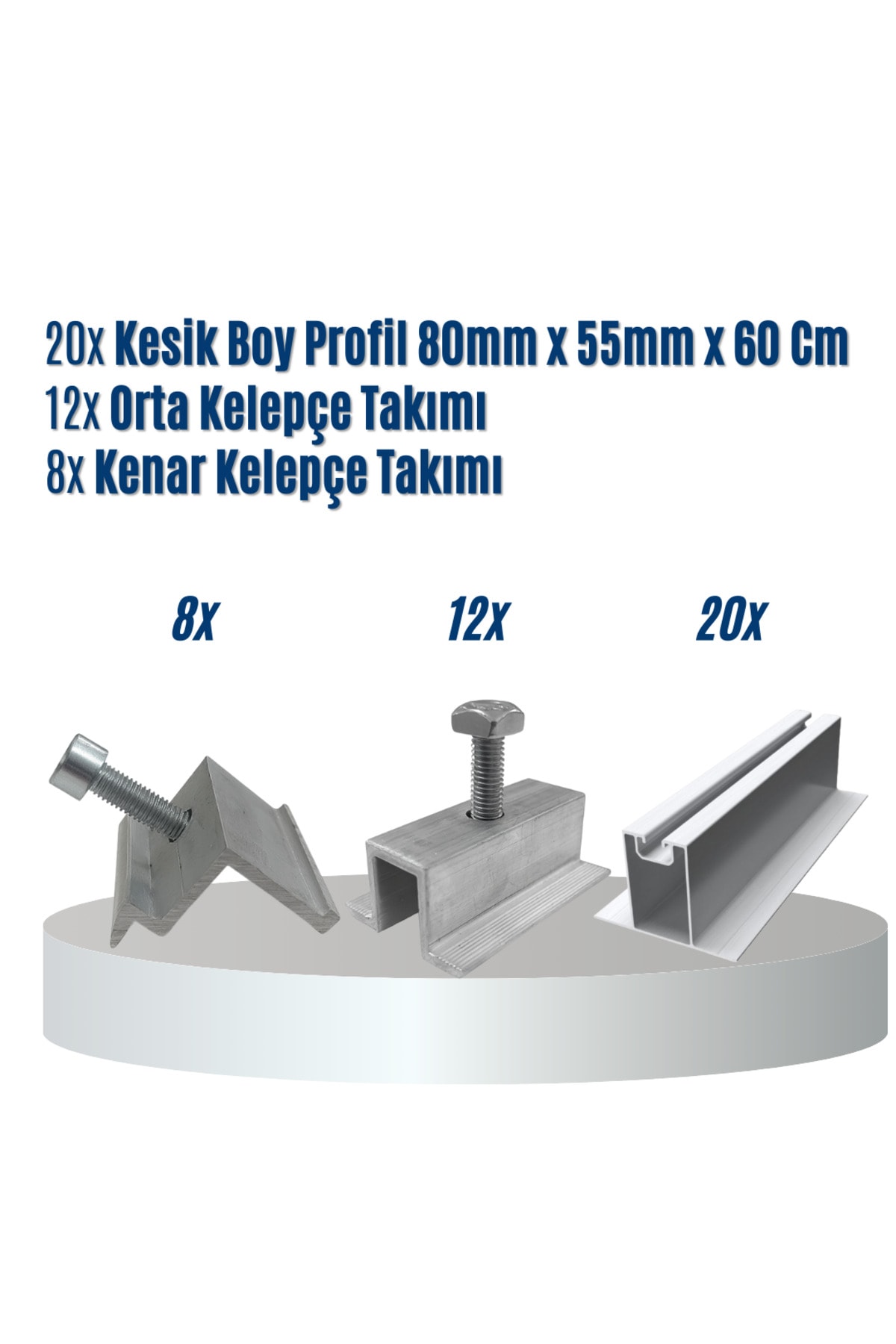 8 Panelli Trapez - Sandviç - Ahşap Çatı Üzeri Solar Montaj Seti