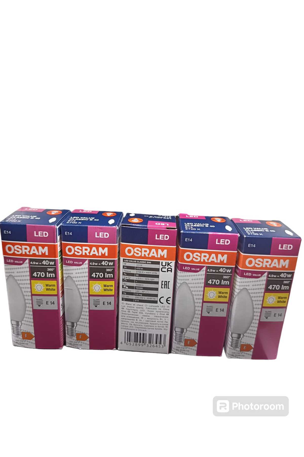 4.9 WATT E 14 MUM AMPUL SARI IŞIK (5Lİ PAKET)