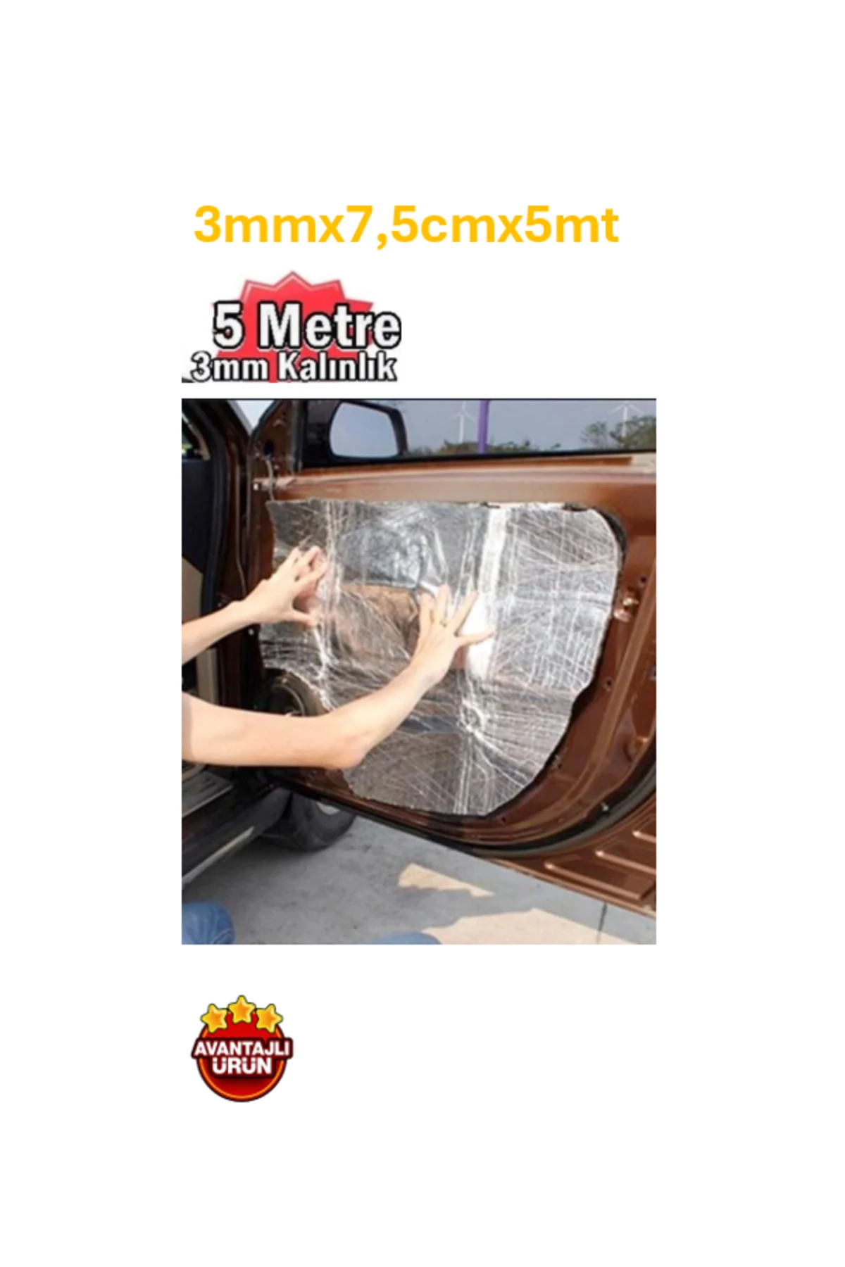 Folyolu Kauçuk Bant 3mmx7,5cmx5mt Isı Ve Ses İzolasyon Bandı Alüminyum Kauçuk Yalıtım Bandı