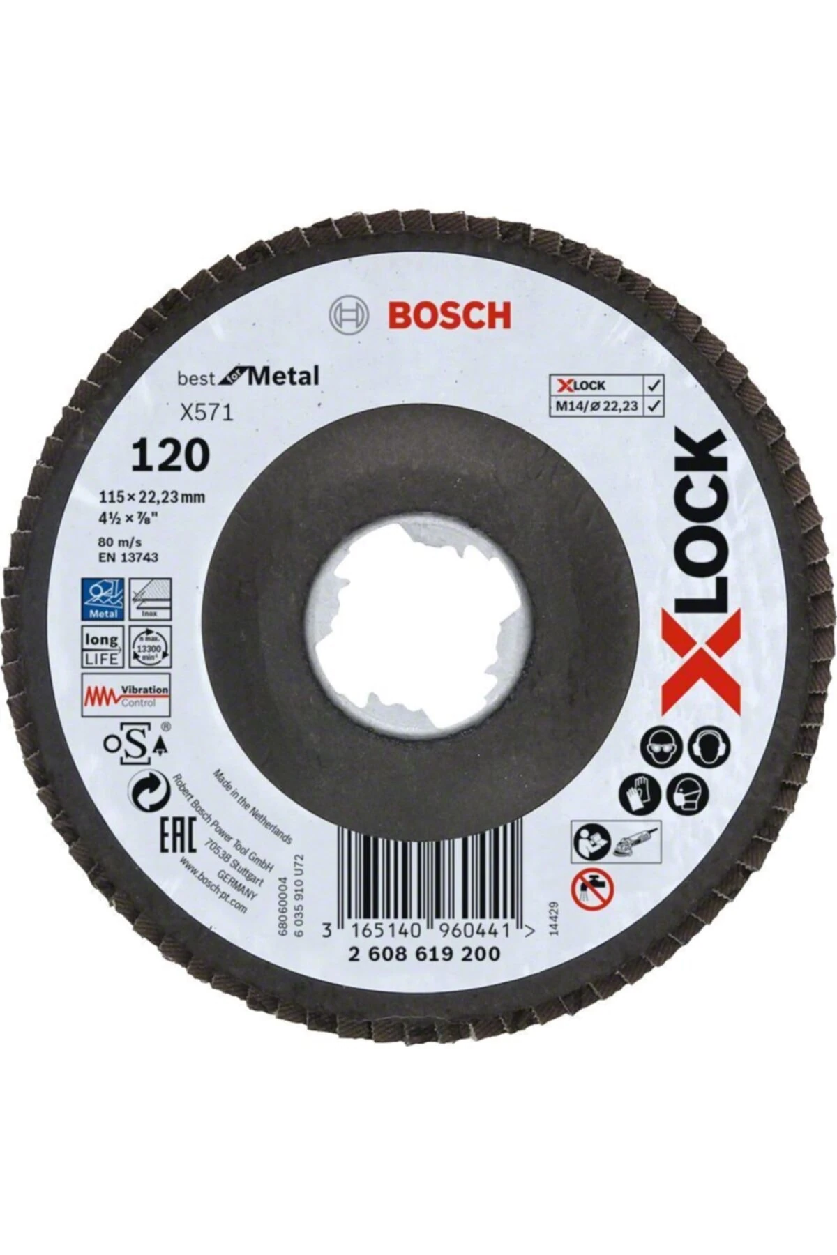 X-lock 115 Mm 120 Kum Best Serisi Metal Ve Inox Fiber Disk 2608619182