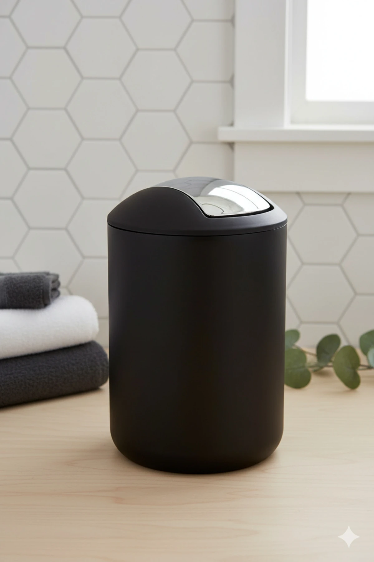 Siyah, Çöp Kovası 2 Litre - Brasil Model