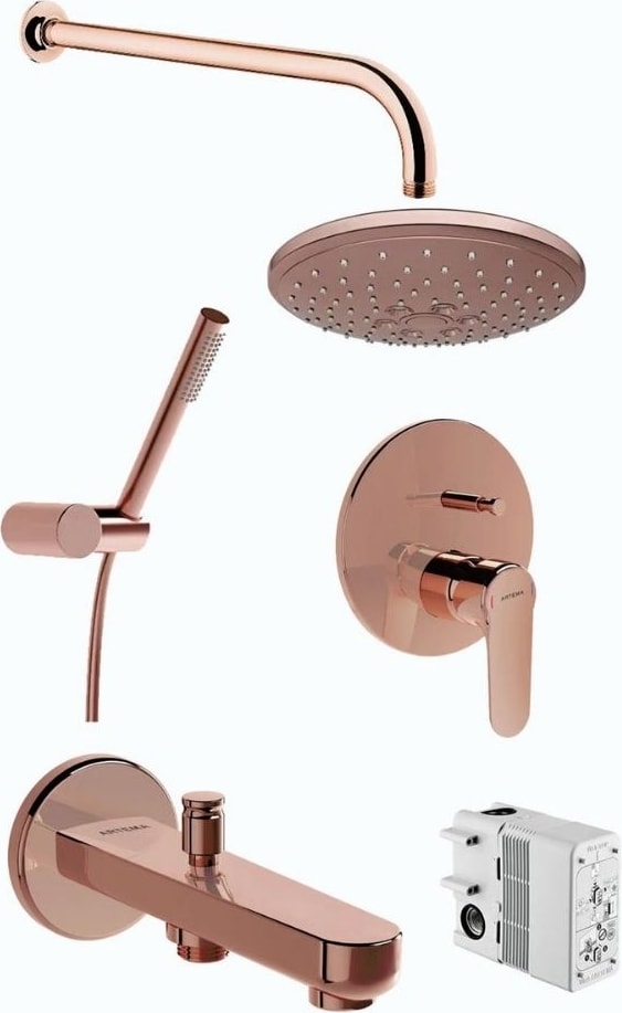 A4929526 Vitra Root Round Origin F Ankastre Duş Seti Bakır
