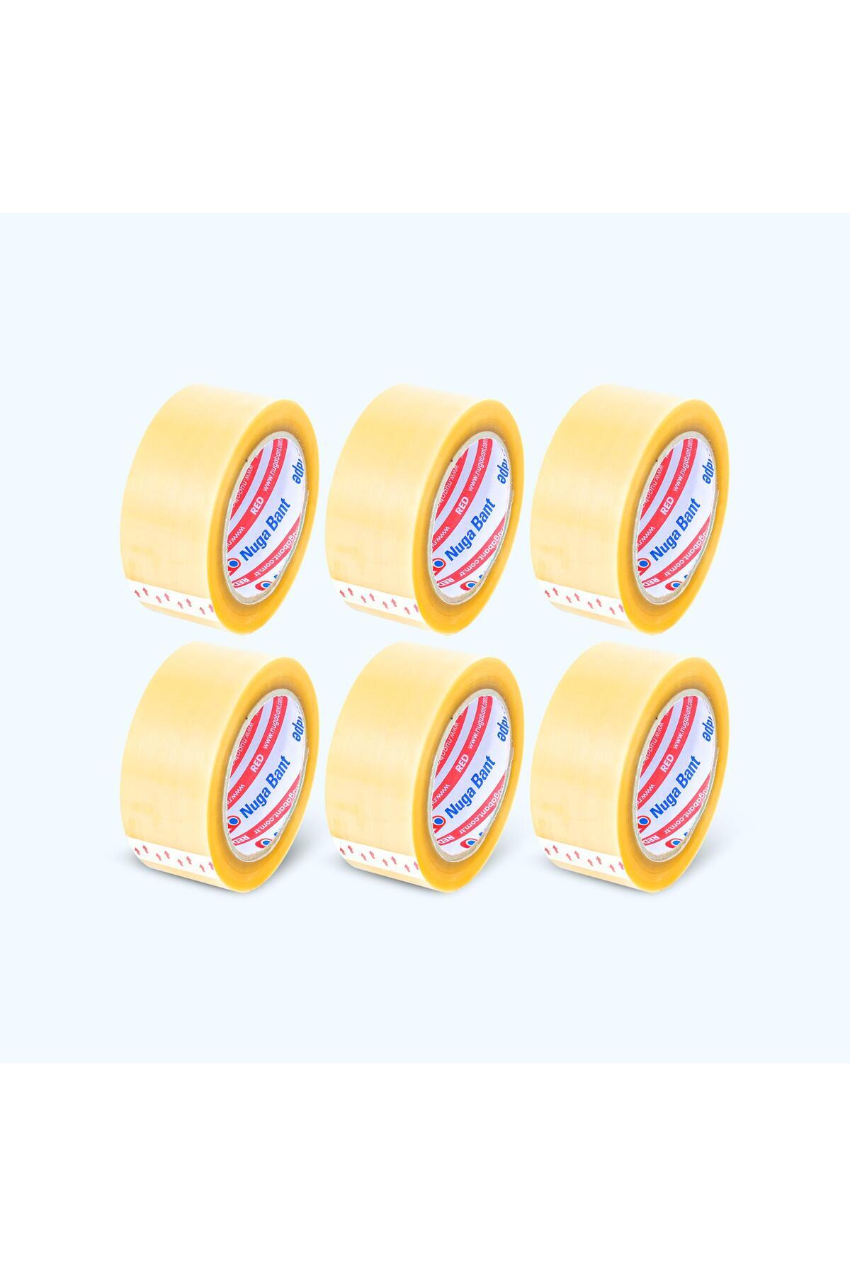 45 Mm X 100 Mt Şeffaf Koli Bandı Hotmelt Red 6 Adet