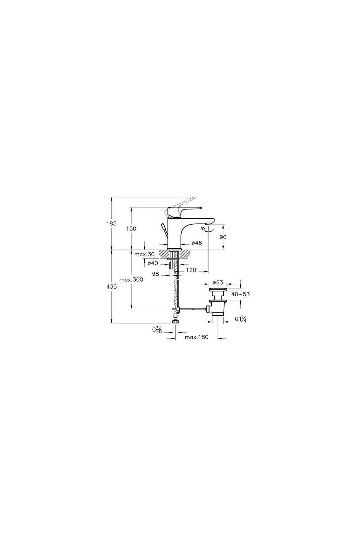Root Round Aquasee Çift Su Girişli Temassız Lavabo Bataryası - Elektrikli - Krom - A47122