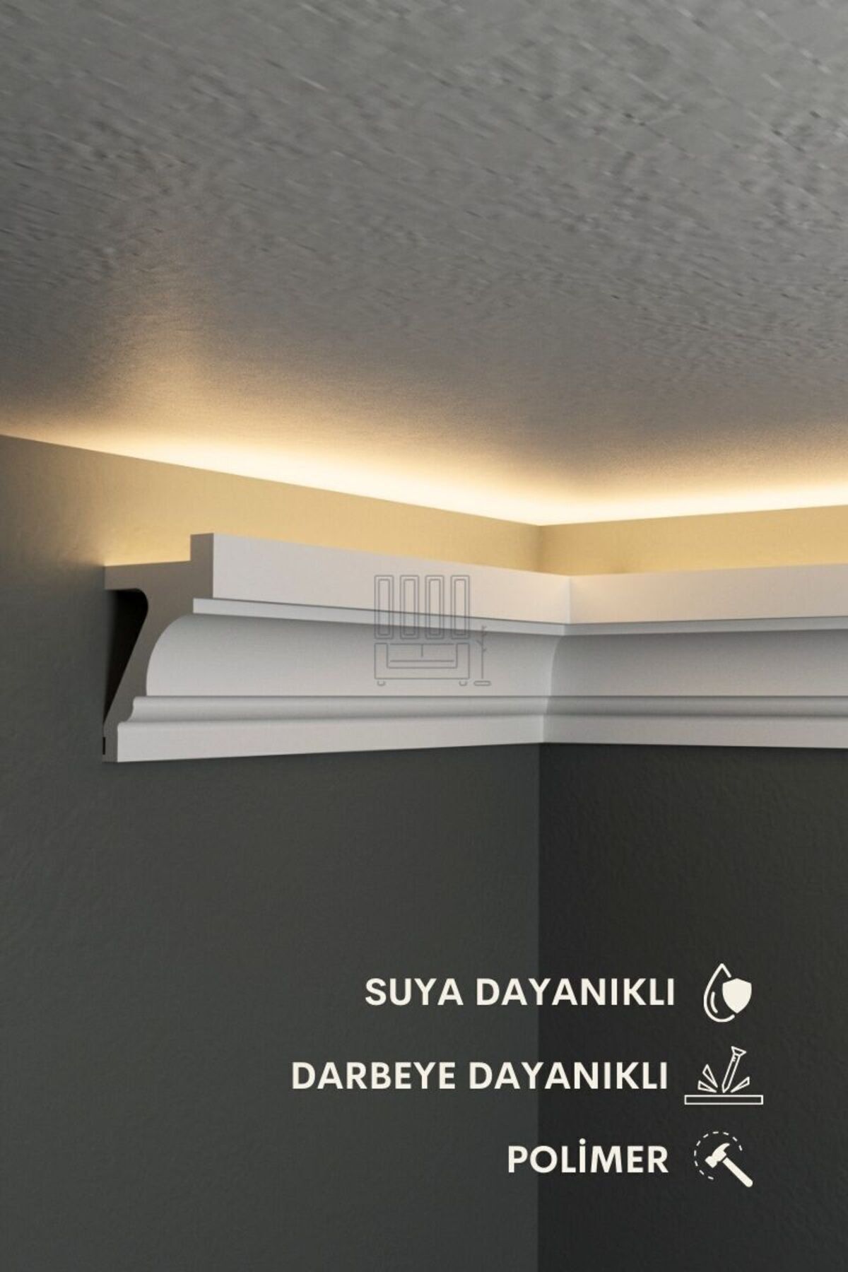 Ledli Kartonpiyer, Polimer Dayanıklı Tavan Duvar Aydınlatma, Modern Ev Oda Dekorasyonu Adet 120cm