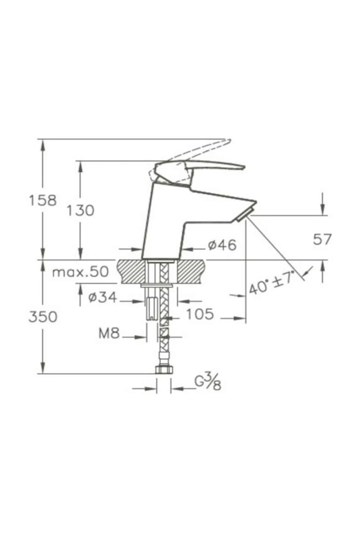 Dynamic S A40950 Lavabo Bataryası. Krom