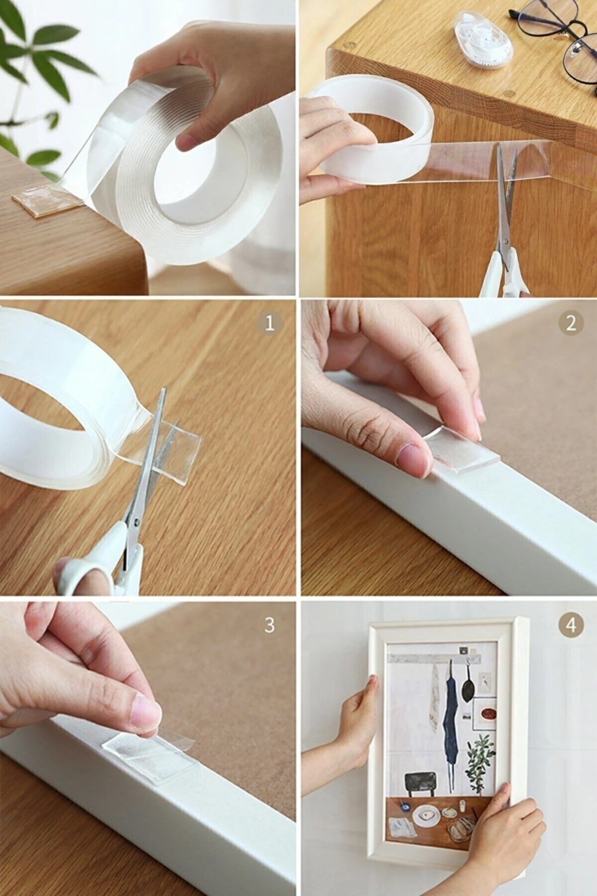 18mm 5 Metre Çift Taraflı Nano Teknolojili Süper Güçlü Bant Extra Güçlü Duvar Çerçeve Taşıyıcı