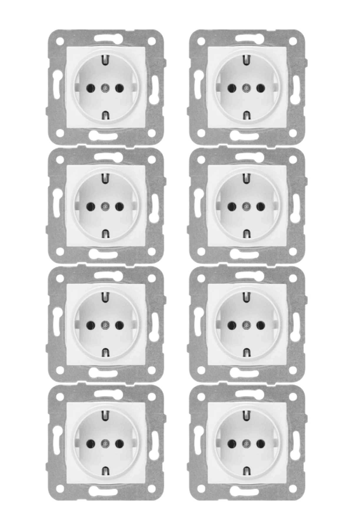 Viko Karre Topraklı Priz Beyaz (Çerçeve Dahil) 90967008 (8 Adet)