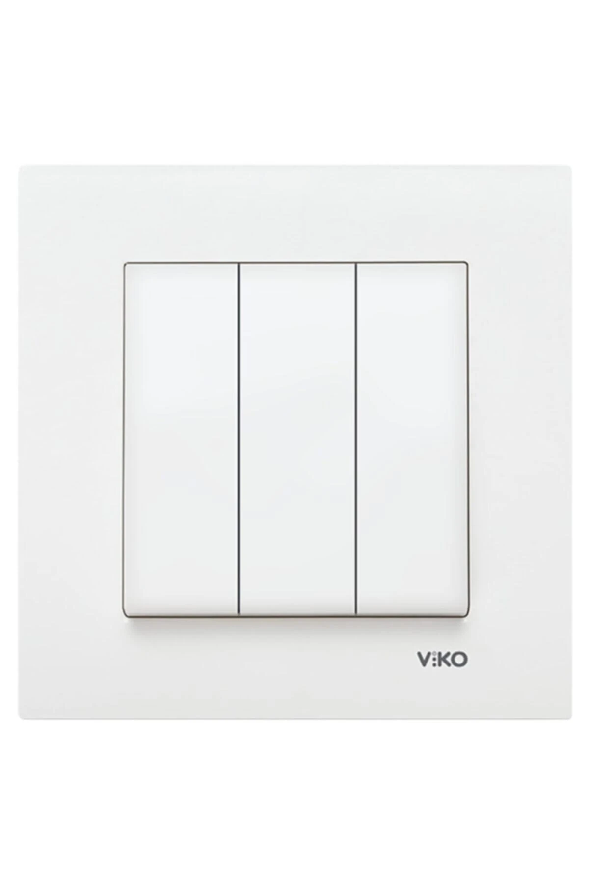 Karre Üçlü Anahtar Çerçeveli - Beyaz