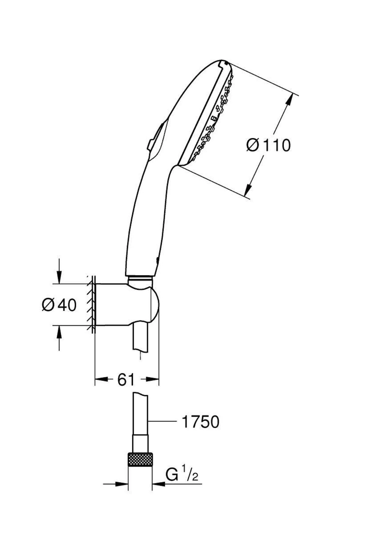 Tempesta 110 El Duşu Seti 3 Akışlı Rain, Jet, Massage - 26639003