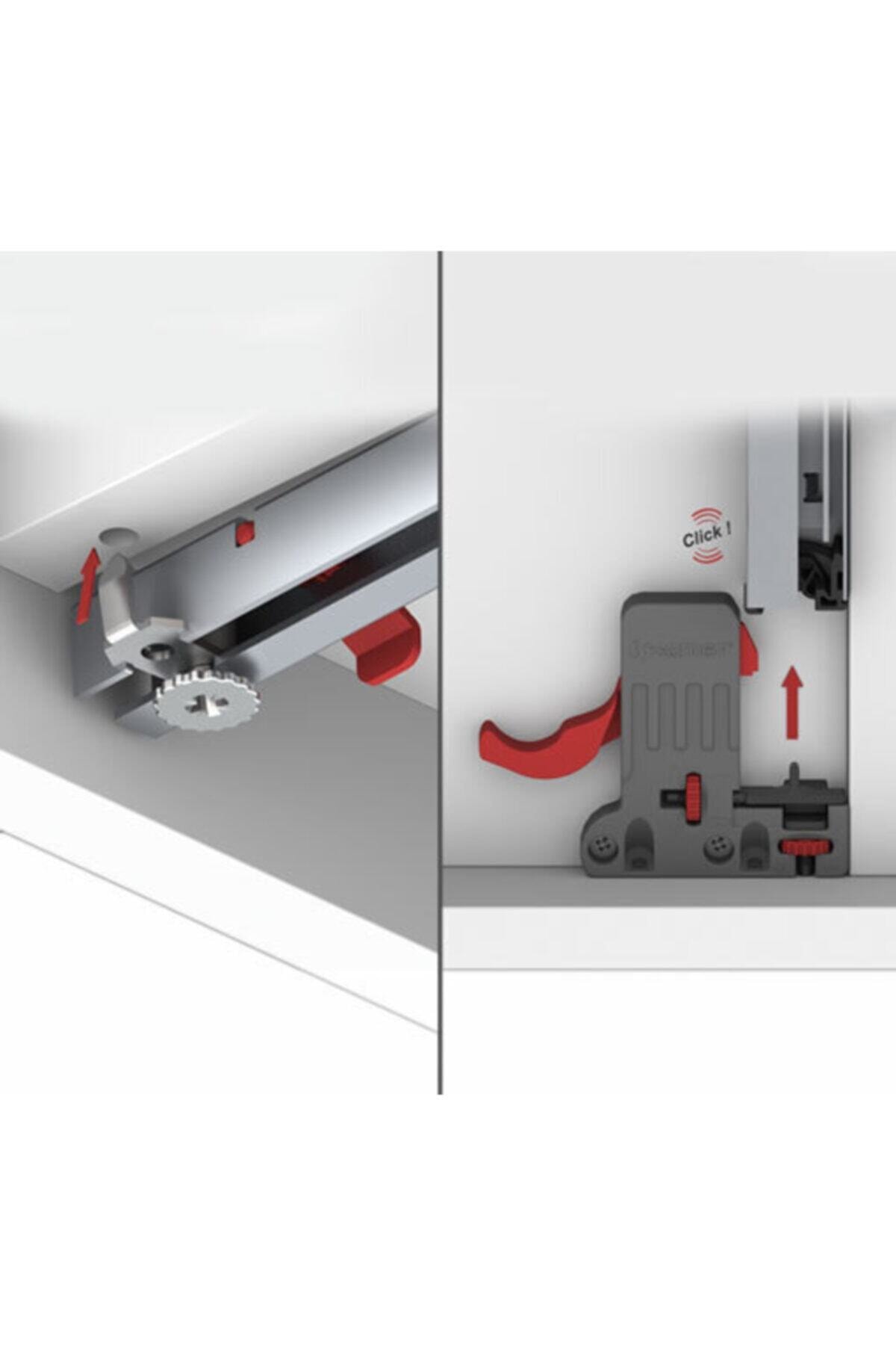 Smart Slide Frenli Kısmi Açılım Çekmece Rayı / Mandallar Dahil (sağ Ve Sol) / 40 Cm