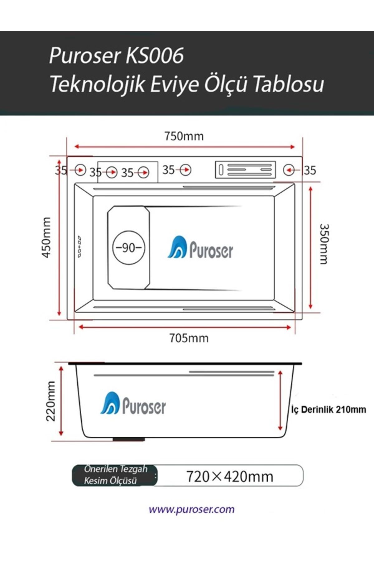 Teknolojik Mutfak Eviyesi Piyano Tuşlu Dijital Göstergeli 304 Krom Gövde Metalik Renk Full