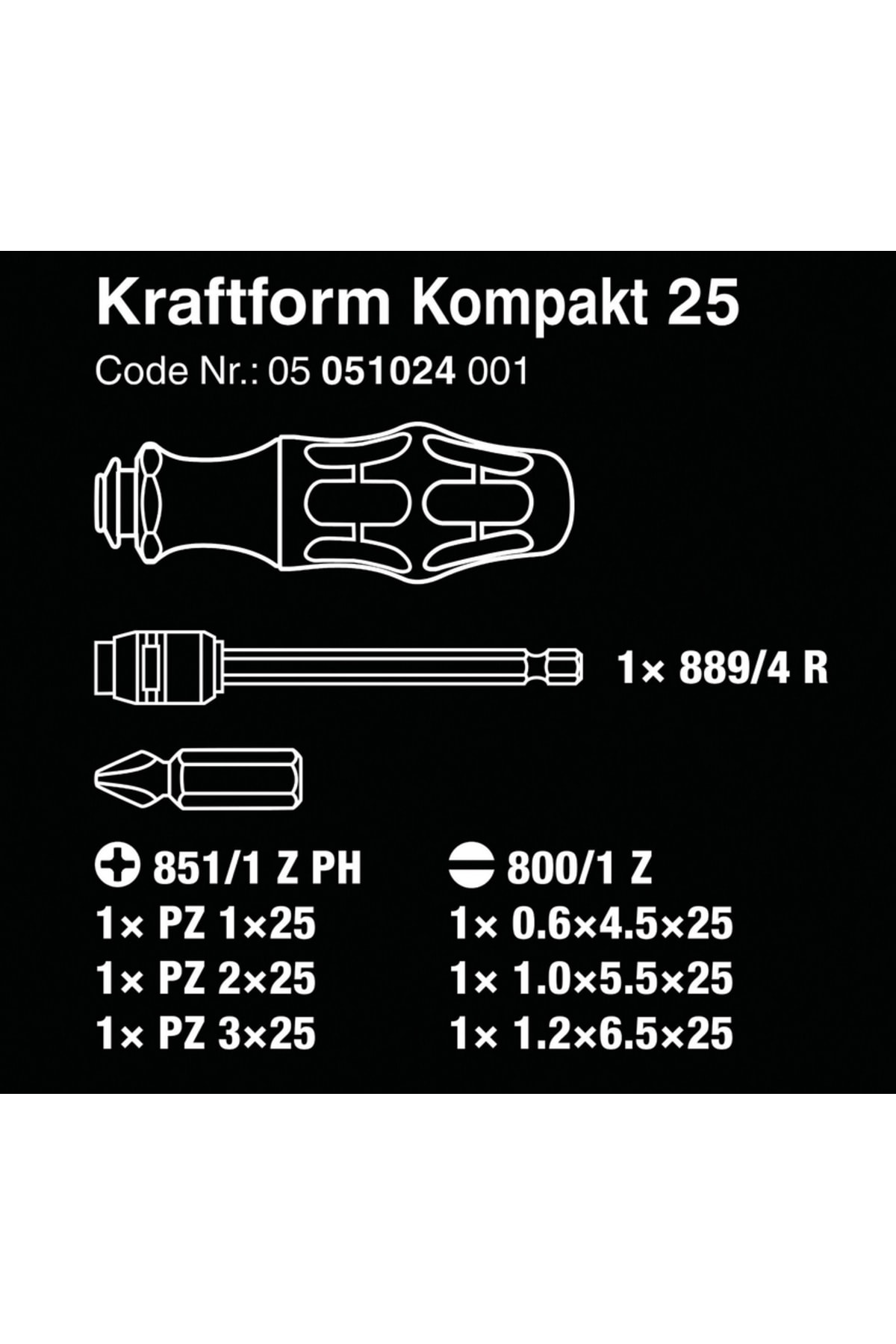 WERA Bit-check 25 Tornavida Bits Seti (05051024001)