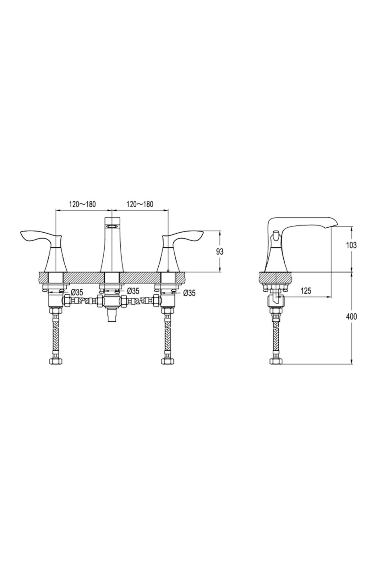 Karina 3 Delikli Lavabo Bataryası