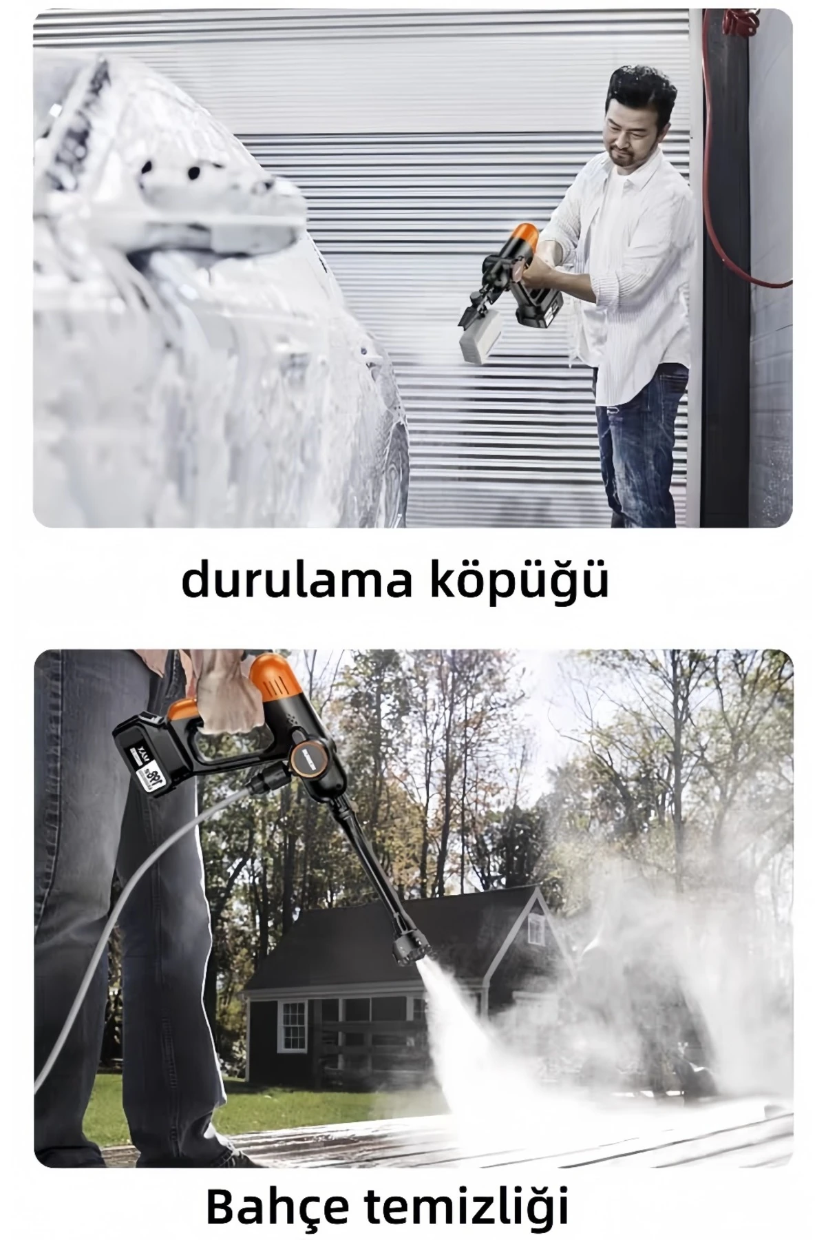 21v Kömürsüz Şarjlı Oto ,hayvan Yıkama, Bahçe Sulama Makinesi Bar Akülü Basınçlı