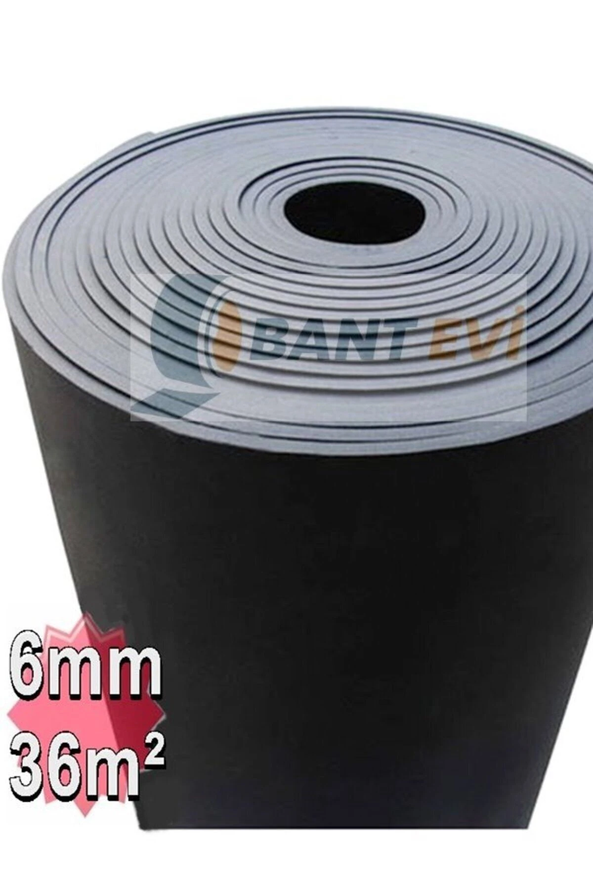 Kauçuk Izolasyon 6mm 120cm 36m2 Elastomerik Kauçuk Köpüğü Yalıtım Levhası (YAPIŞKANSIZ)