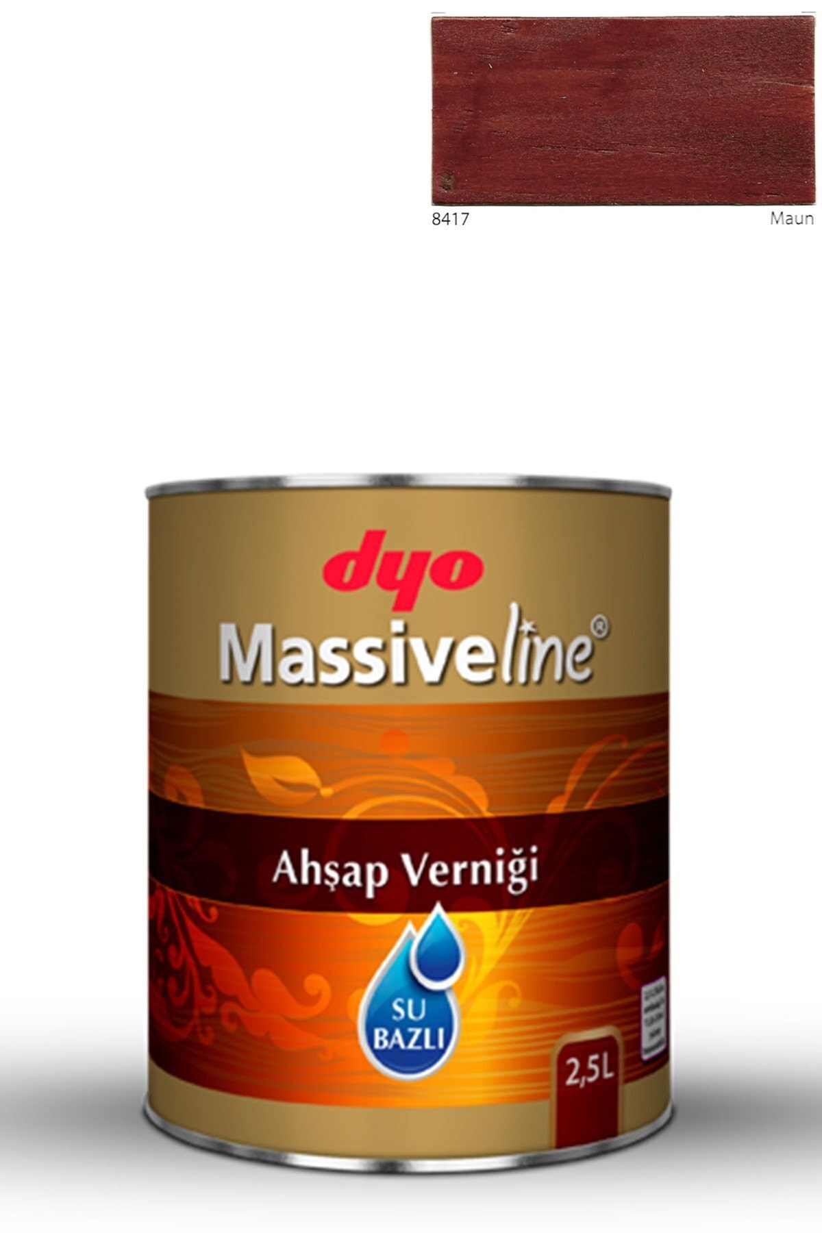 DYO Massiveline Su Bazlı Ahşap Verniği 8417 Maun 2,5 Lt