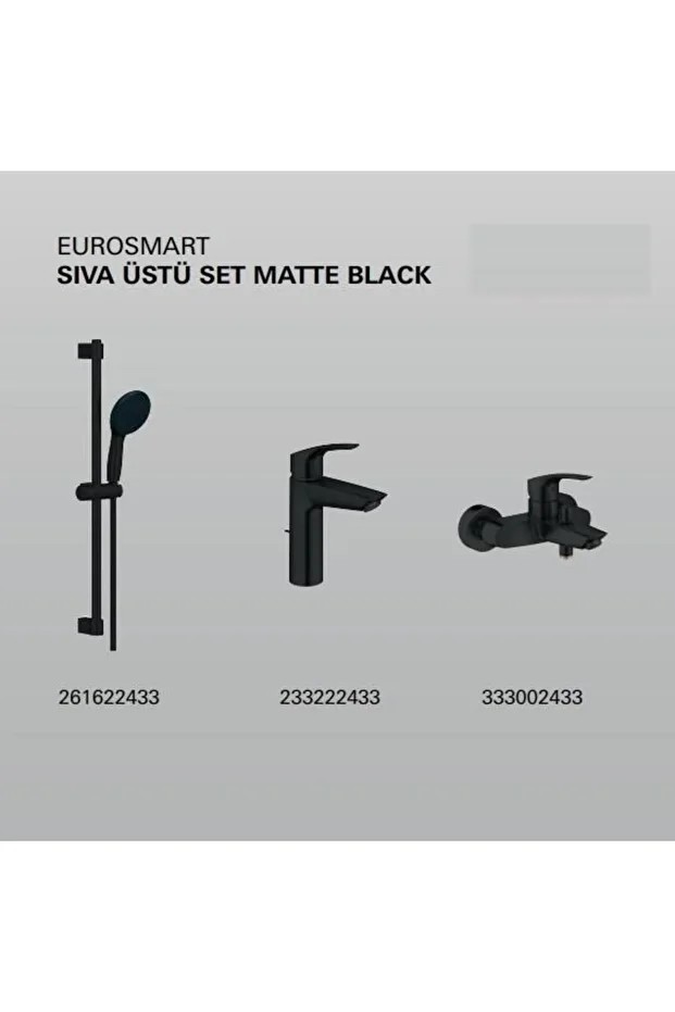 Eurosmart Sıva Üstü Mat Siyah Set - 333002433SET