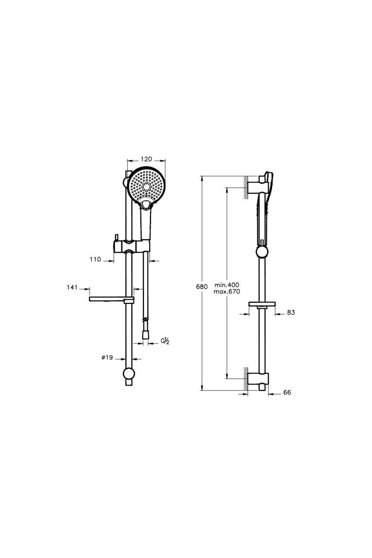 Bliss A4574334 3f Sürgülü El Duşu Takımı, Fırçalı Nikel