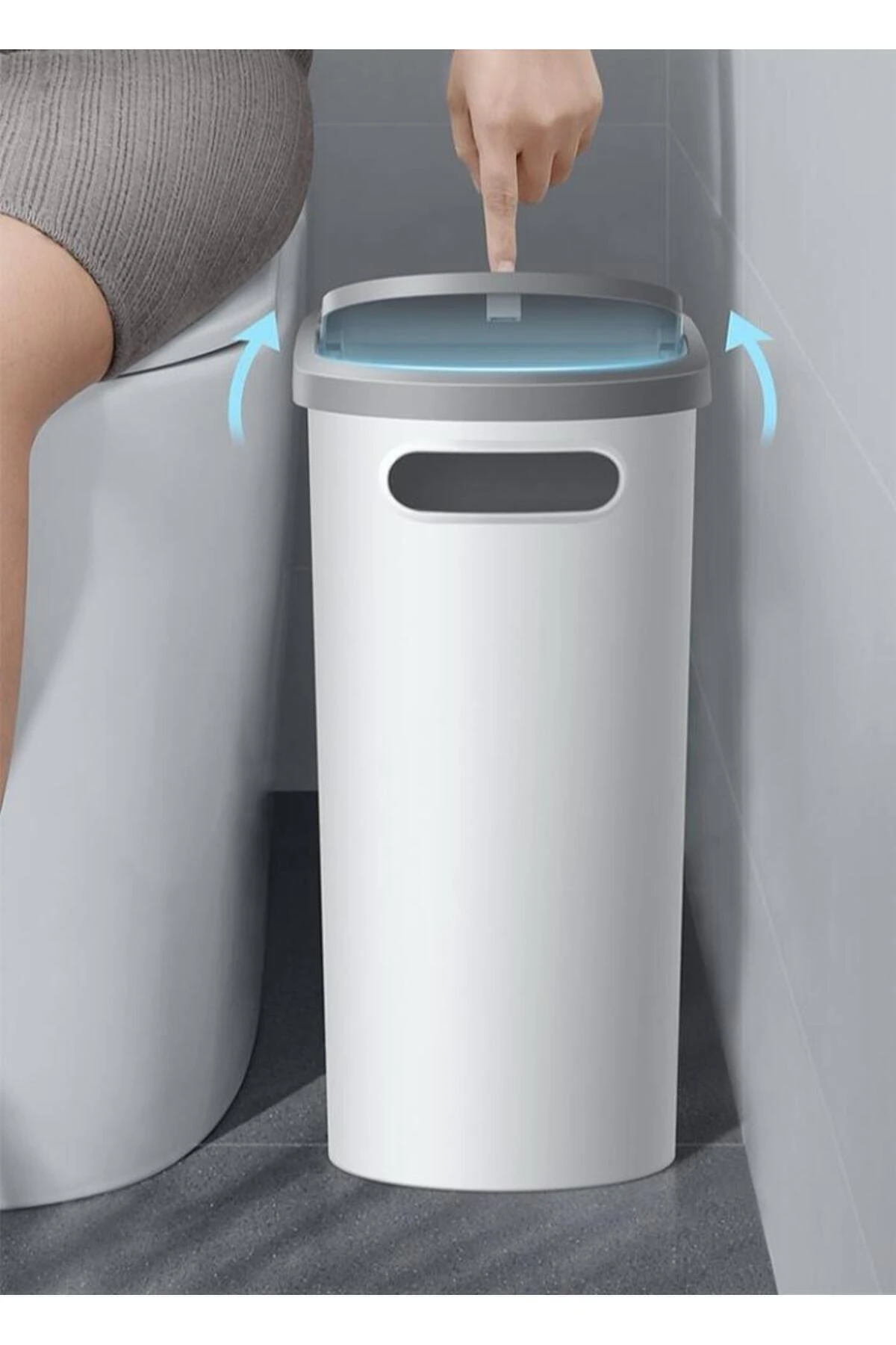 10 lt Kups Banyo,Ofis,Mutfak Çöp Kovası (GRİ)