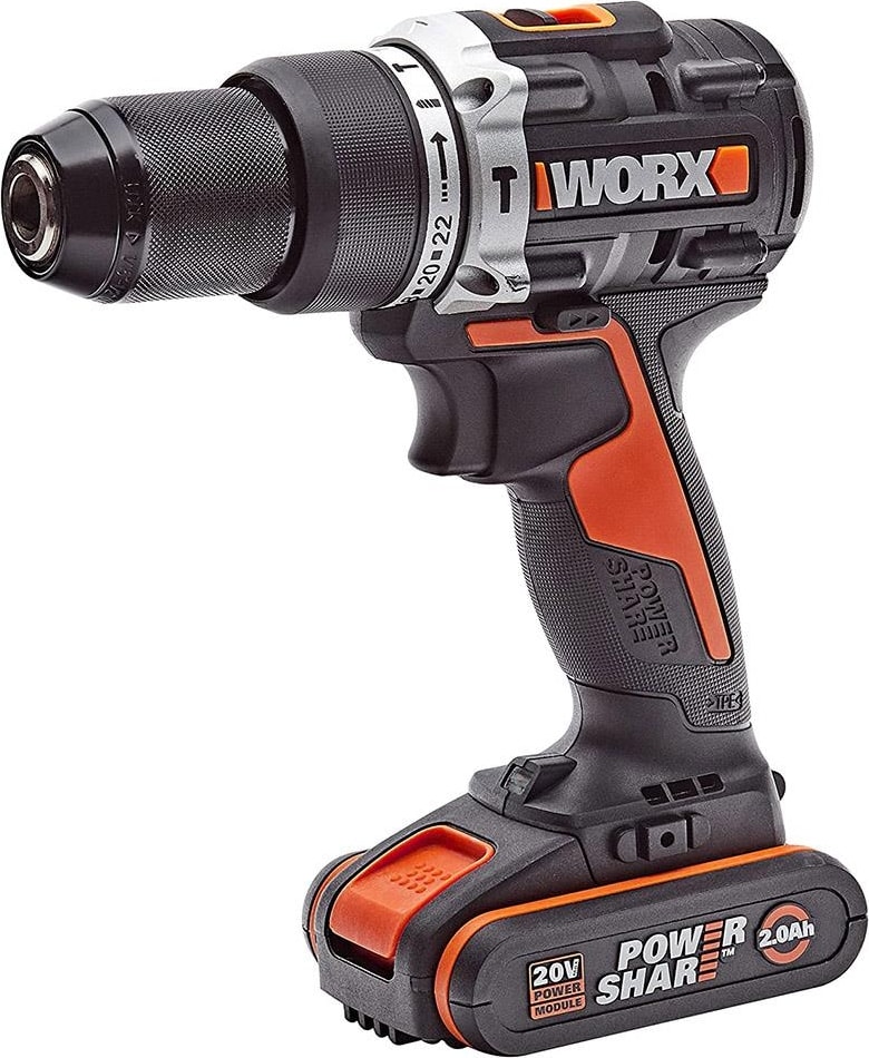 WX352 20VOLT/2.0AH Li-Ion Çift Akülü Kömürsüz Profesyonel Şarjlı Darbeli Matkap