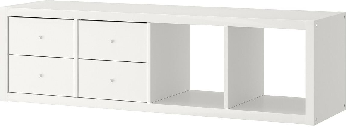 Açık Raf Ünitesi, Beyaz, 42X147 Cm, Çekmeceli