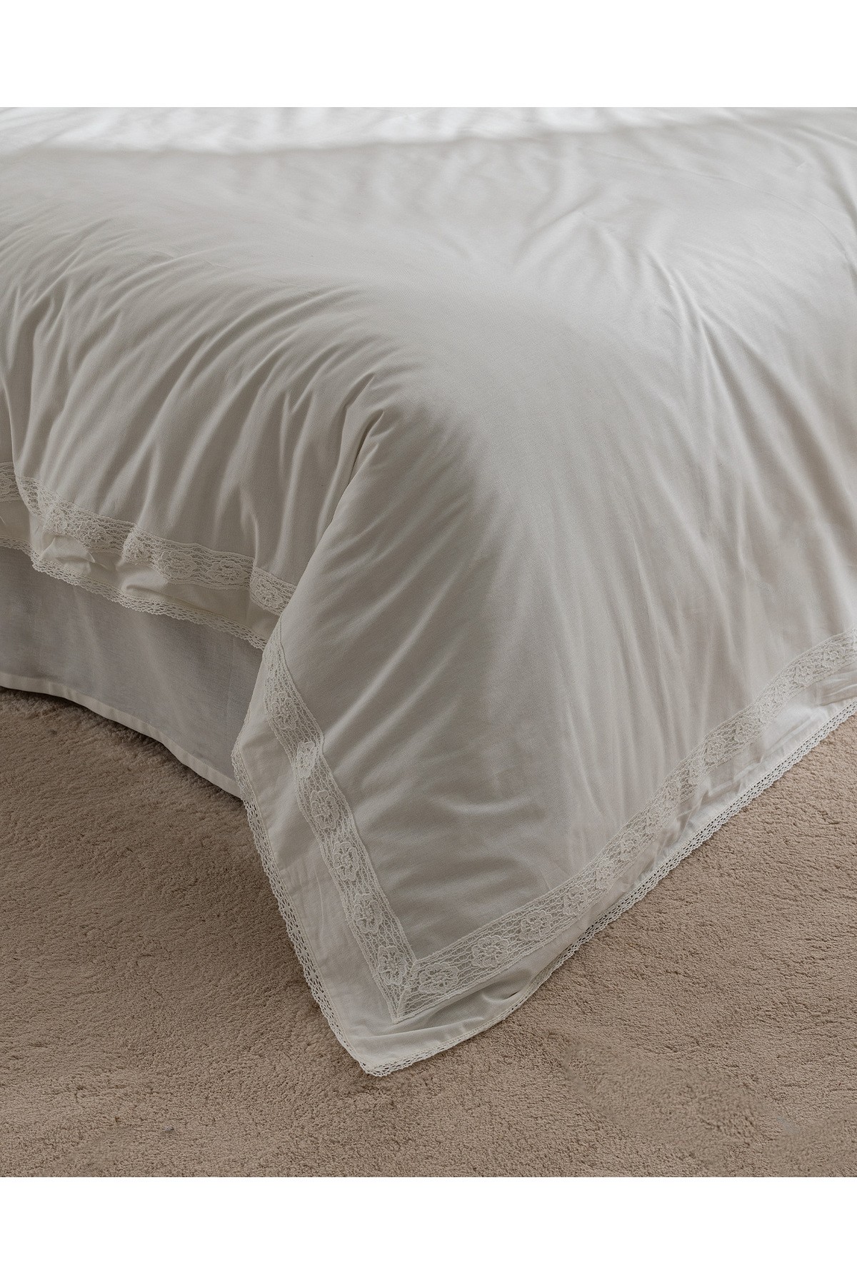 Kaviera King Size %100 Pamuk Brodeli Nevresim Takımı - Beyaz
