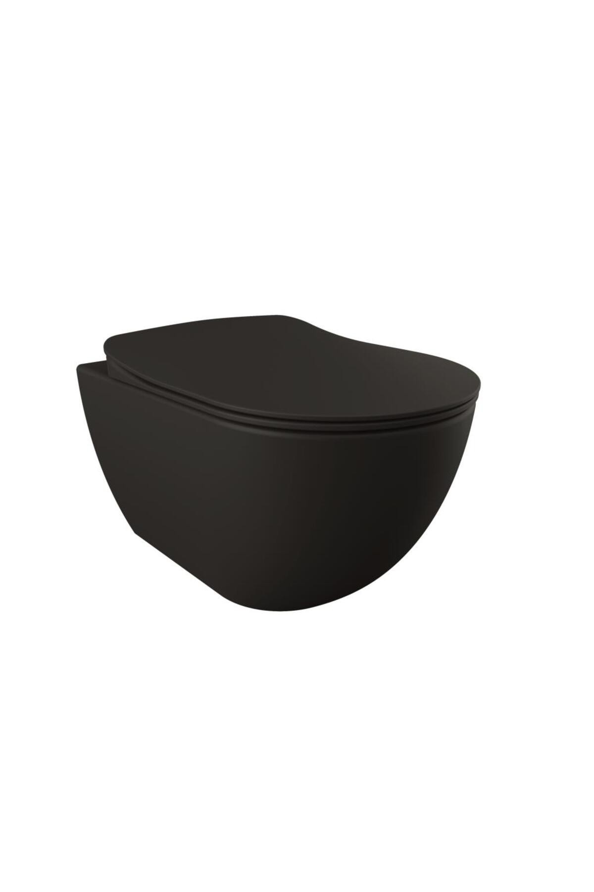 FE322 Free Asma Klozet Rim-Off Siyah Mat + Duck Y.K Siyah Mat Kapak