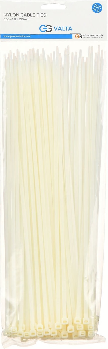 Günsan Beyaz 100'lü Kablo Bağı (35cm x 4.8mm)