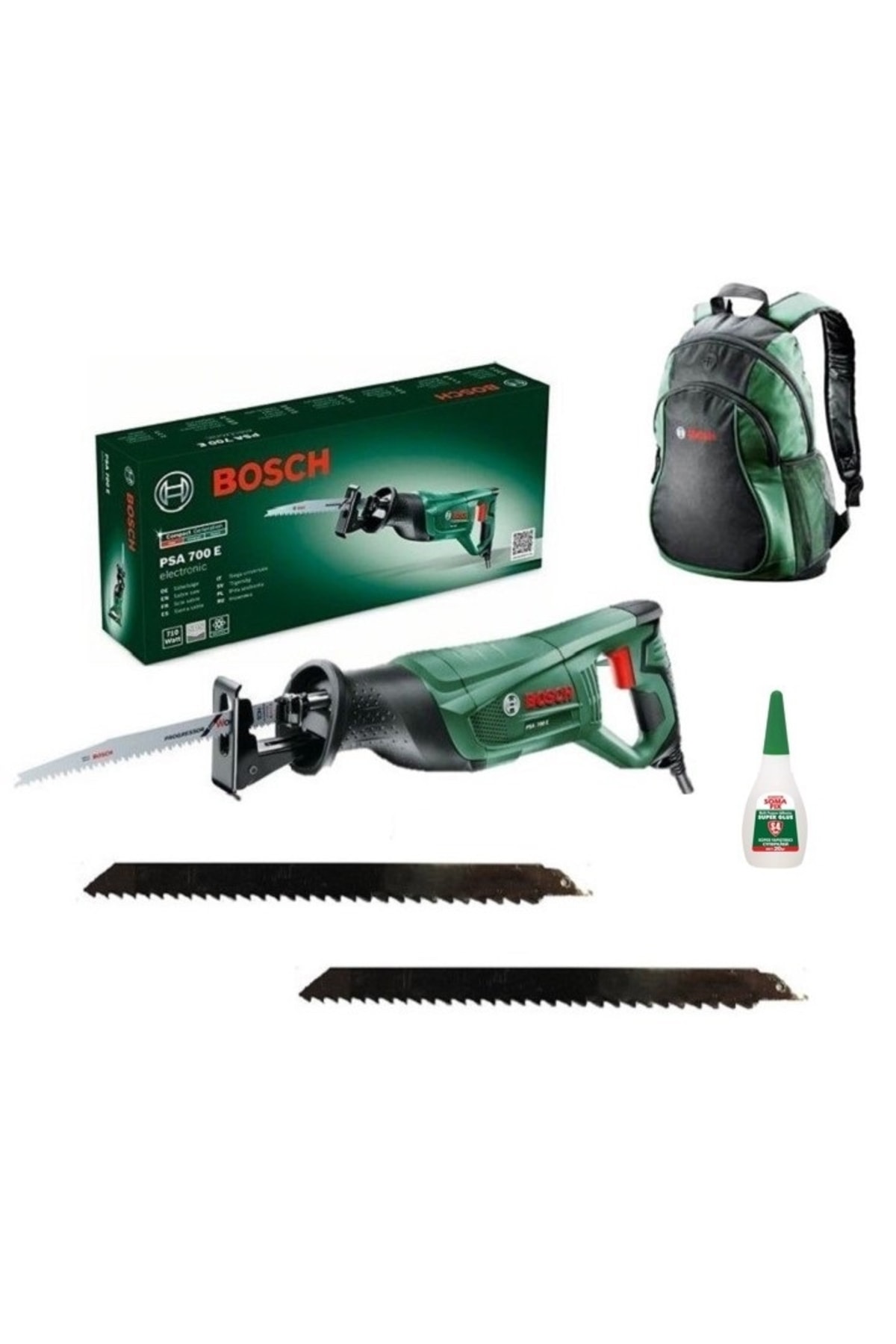 BOSCH Hediyeli Psa 700 E Tilki Kuyruğu Kurban Testeresi Seti 3 Bıçaklı Sırt Çantalı