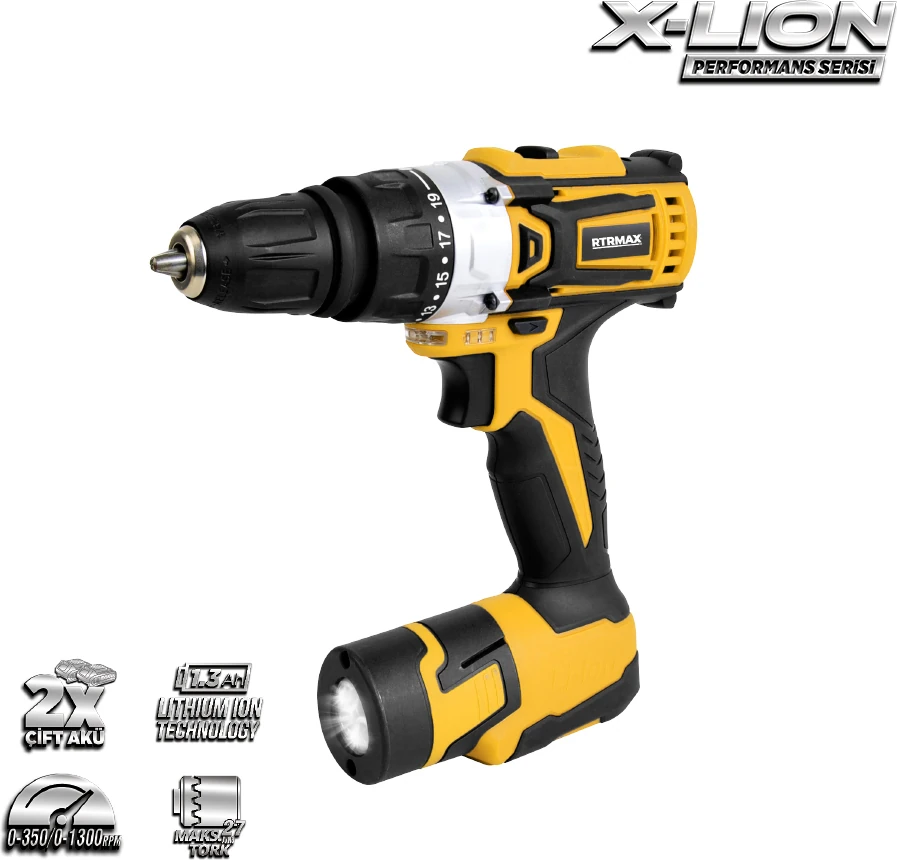 RTX1214 12V 1.3Ah Çift Akülü Matkap