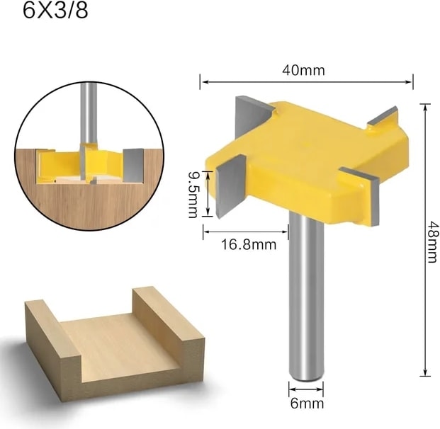 6X40X9.52 1 Adet 6mm 6.35MM 8mm Shank 4 Kenar T Tipi Planya Kesici Ağaç Işleme Aleti Freze Uçları Ahşap Endüstriyel Sınıf Freze Kesicisi (Yurt Dışından)