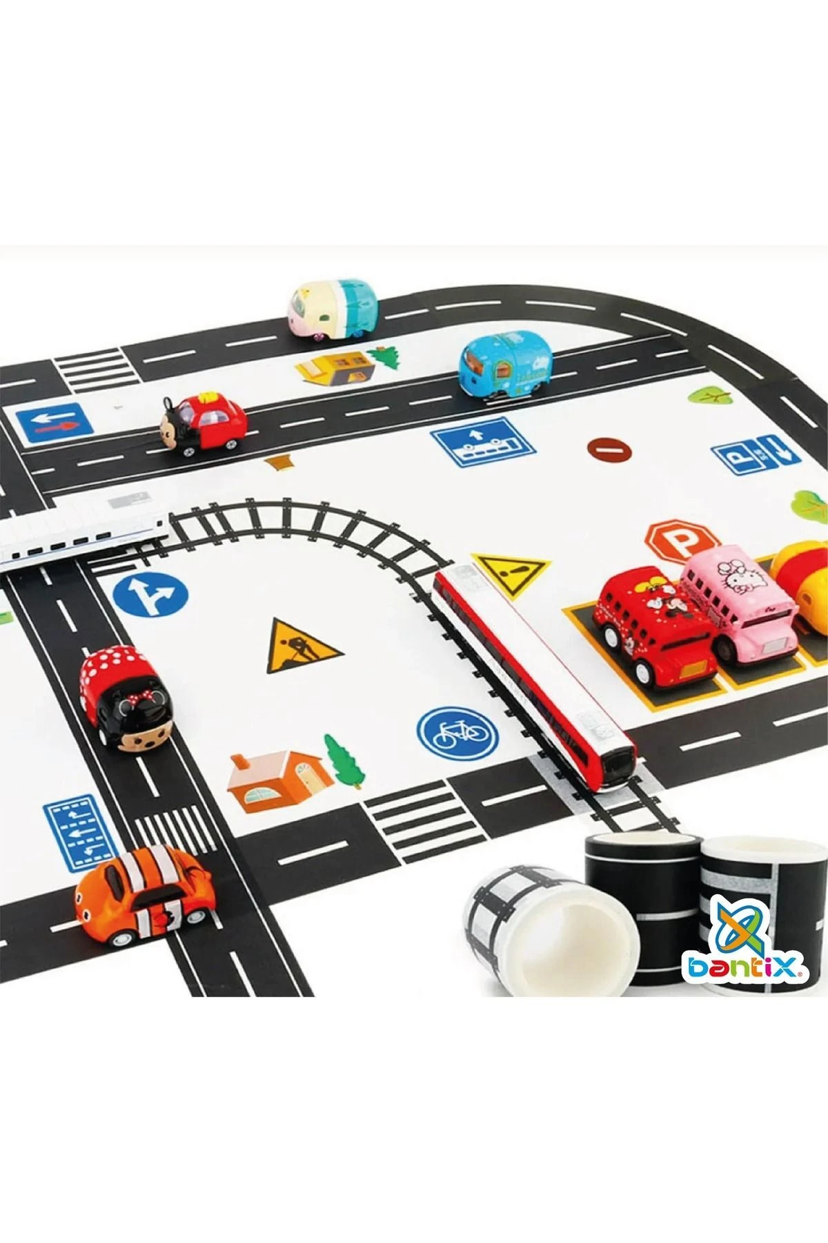 Otobant Eğitici Ve Eğlenceli Yol Yapım Bandı Road Tape Trafik Oyun Bandı 7cm En 10 Metre Uzunluk