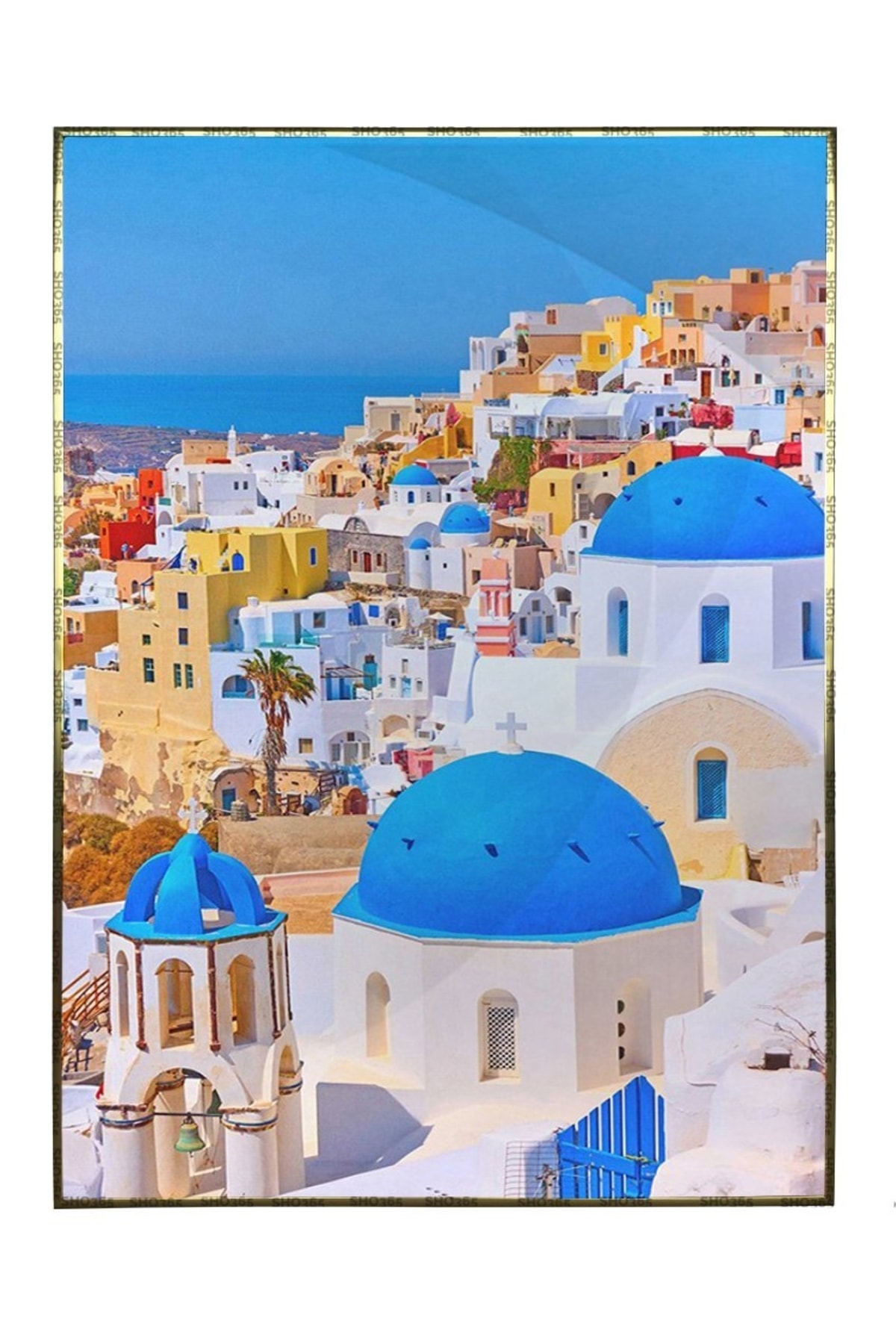 Yunanistan Mimarisi Santorini Manzara Tablo Çerçeveli P-000055