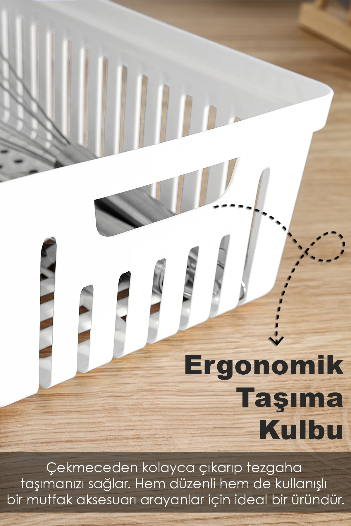 6 Parça Modüler Çekmece İçi Organizer Set - Banyo Mutfak Makyaj Aksesuar Ofis Düzenleyici Beyaz