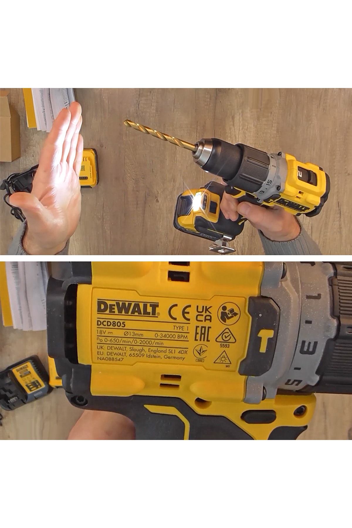 DEWALT Dcd805e2t-qw 18v 1,7ahli-ion Darbeli Kömürsüz Çift Akülü Matkap
