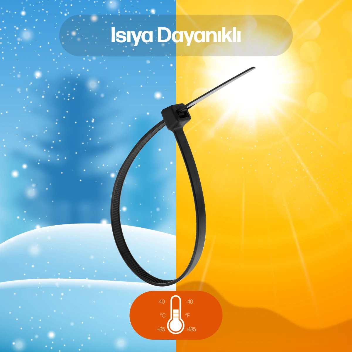 Kablo Bağı 3,6x200 mm 100'lü Paket Çok Amaçlı Kablo Bağları, 20 cm Premium Kalite Siyah Kablo Klipsi, Plastik Kelepçe