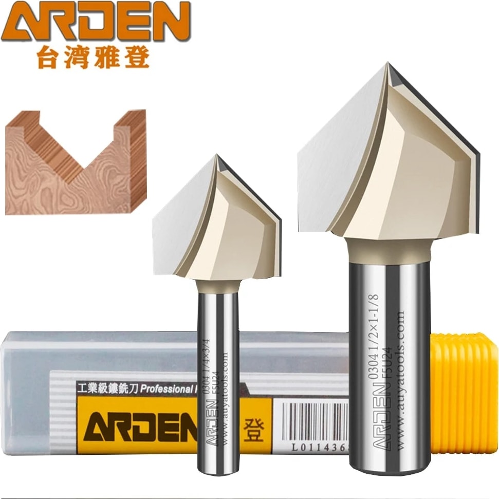 6.35X22.2 Arden 90 Derece V Bit 1/2 "karbür Üçgen V-Oluk Planya Yönlendirici Bit Ağaç Işleme Pah Kırma 3D Gravür Mdf Sertağaç Için (Yurt Dışından)