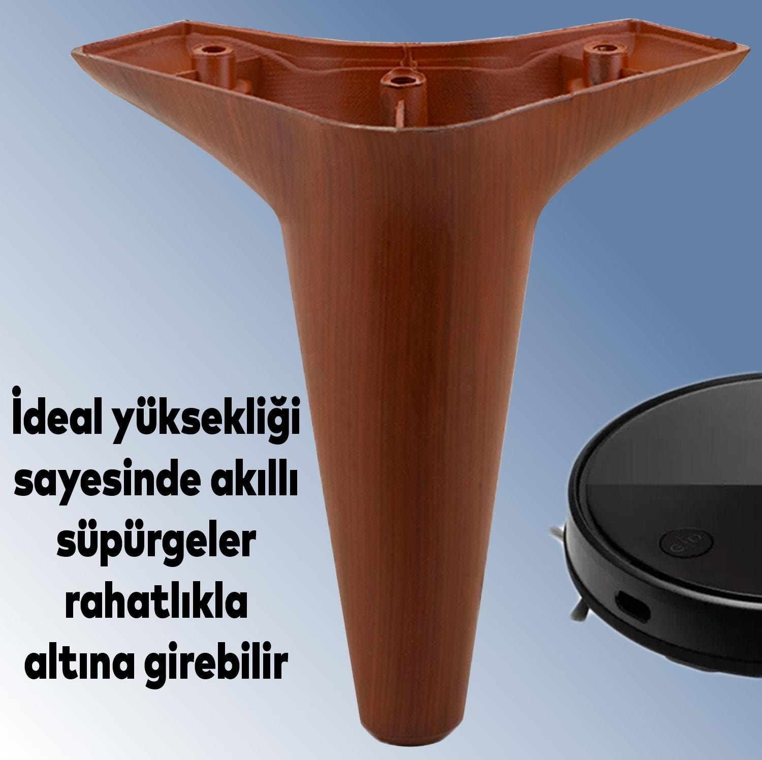 Aspen Lüks Mobilya Kanepe Koltuk Tv Ünitesi Baza Ayağı Ayakları 15 Cm Ahşap Desenli Ayak (4 Adet)