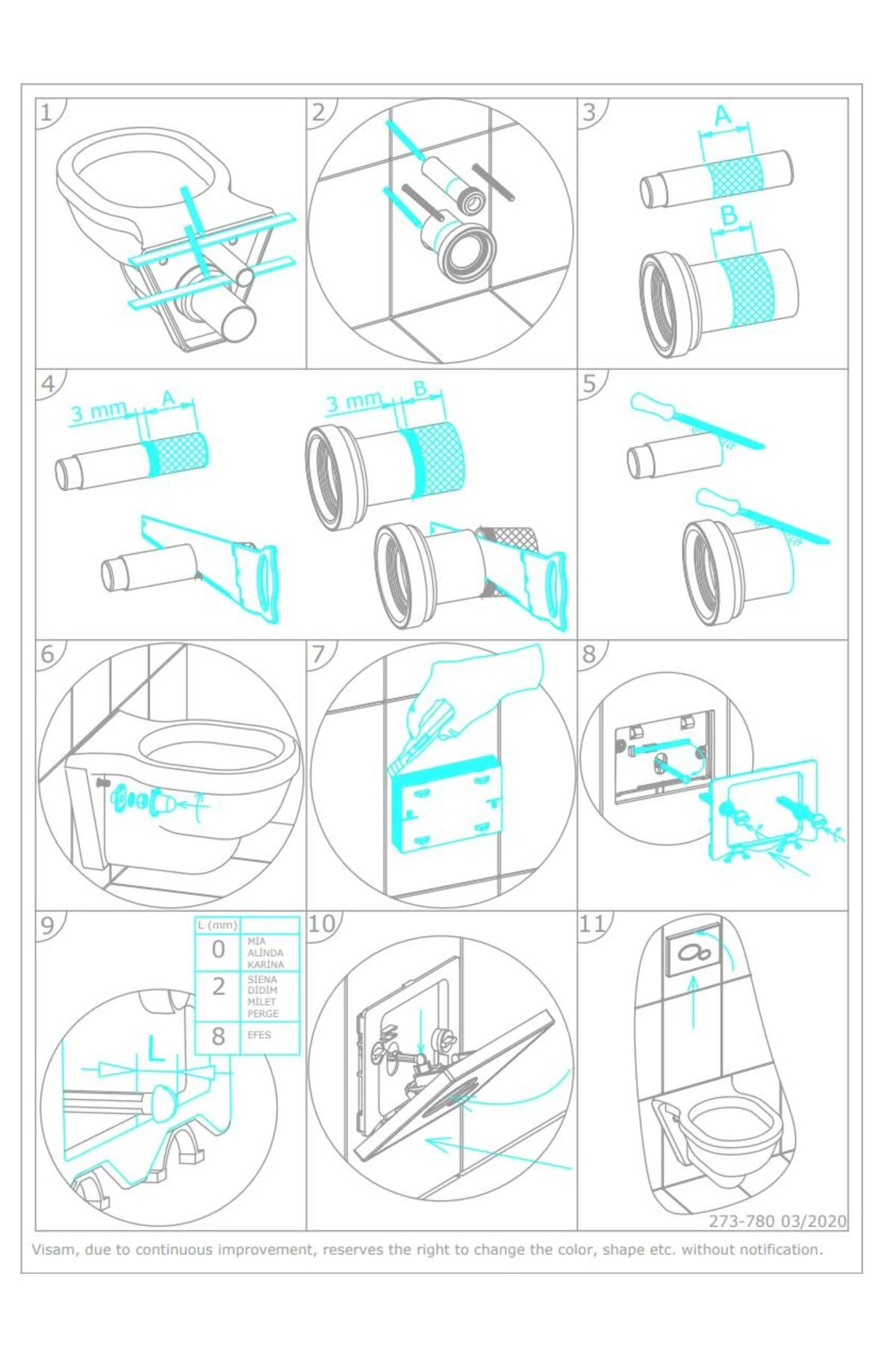 Alinda Mat Krom Gömme Rezervuar Kumanda Paneli Basma Butonu 227.001
