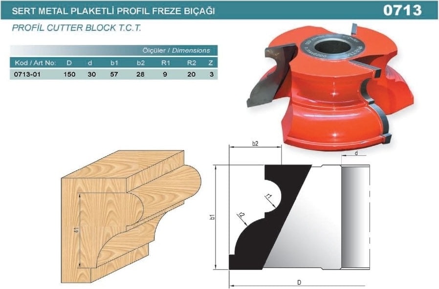 MAKİTA Profil Freze Bıçağı 0713-01 150X57X30 Z3