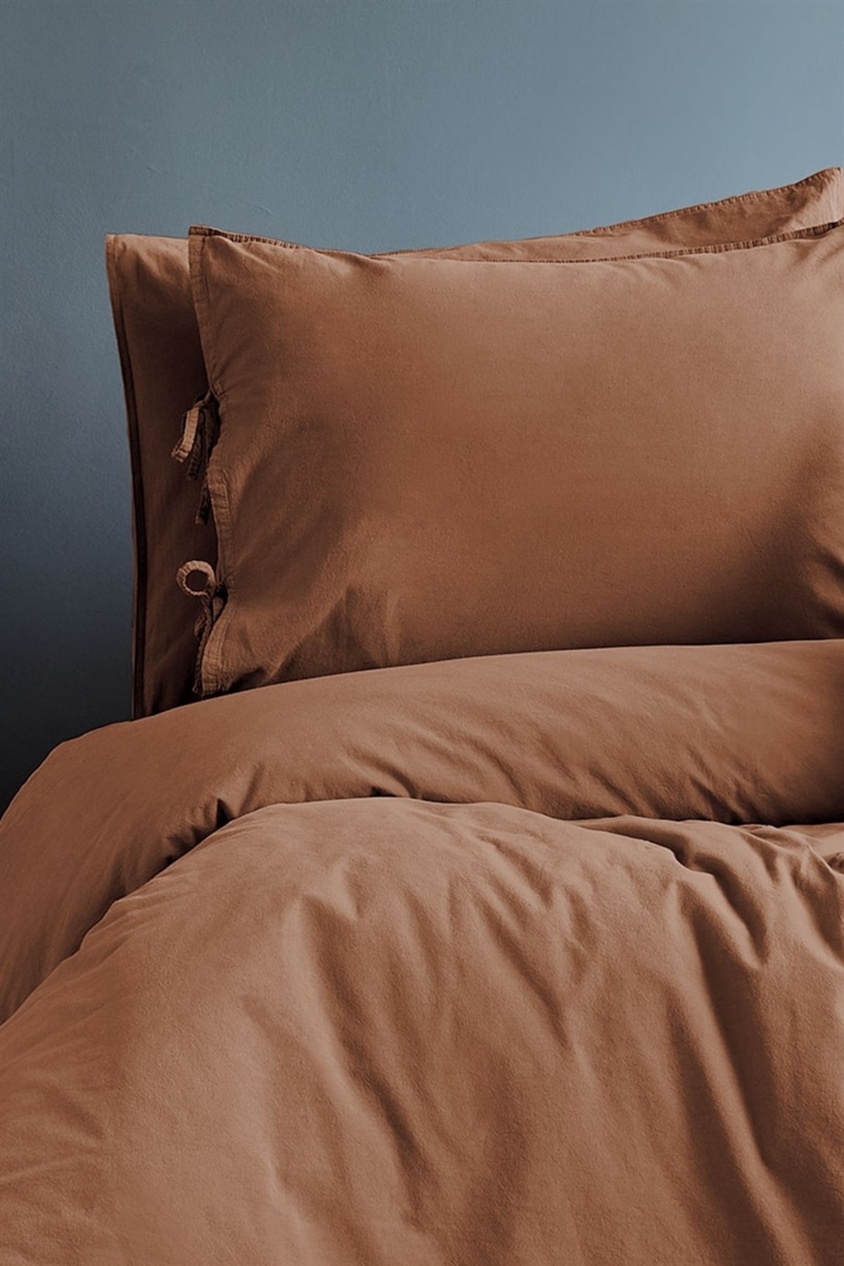 Savanna Yıkanmış %100 Pamuk Poplin Tarçın King Size Nevresim Takımı