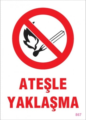 Uyarı Levhaları ''Ateşle Yaklaşma'' Pvc 25*35