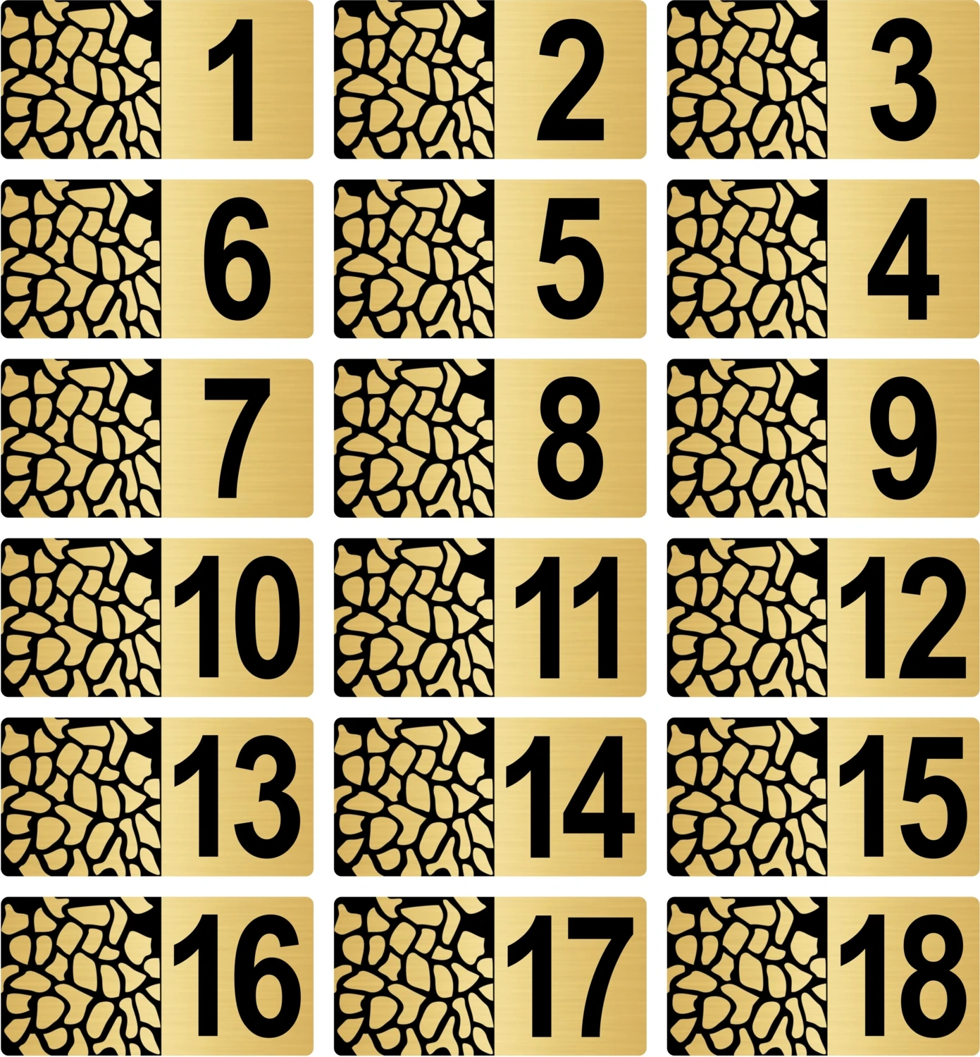 Metal Kapı Masa Dolap Posta Kutusu Numarası 4x8 cm Altın Renk (1…18)