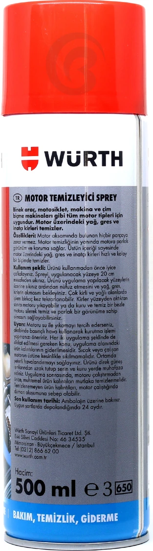 Su Gerektirmeyen Motor Temizleyici Sprey 2×500 ml – Araç, Motosiklet ve Çim Biçme Makinesi için Pratik Çok Amaçlı Temizlik