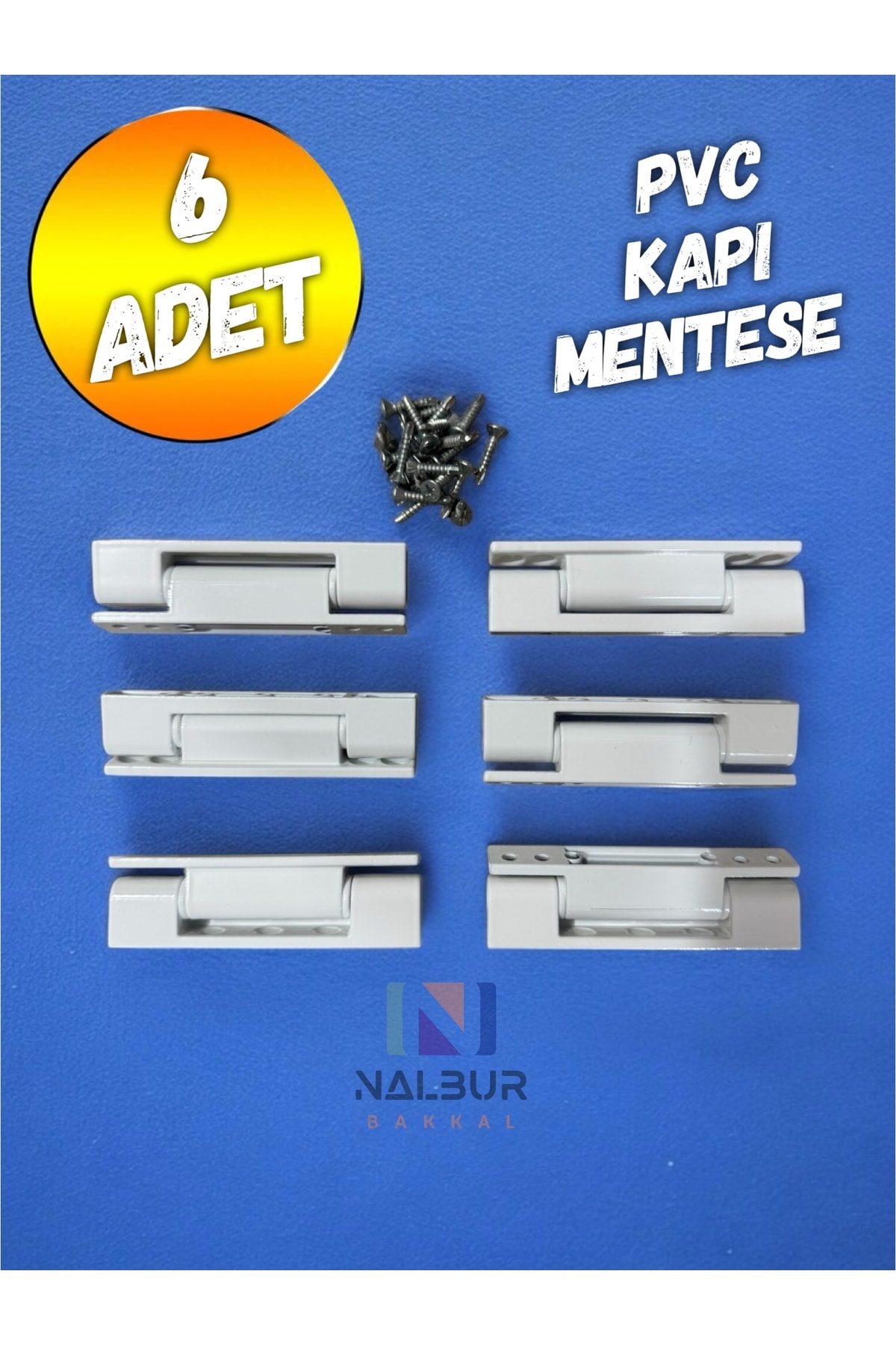 Pvc Pimapen Kapı Menteşesi Metal Beyaz Tek Ebat 6 Adet