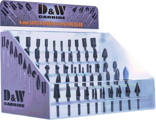 Carbide fset 50 Parça 6 Mm Saplı Karbür Kalıpçı Freze Seti