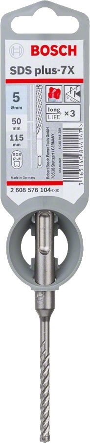 - Sds-Plus-7x Serisi Kırıcı Delici Matkap Ucu 5*115 mm