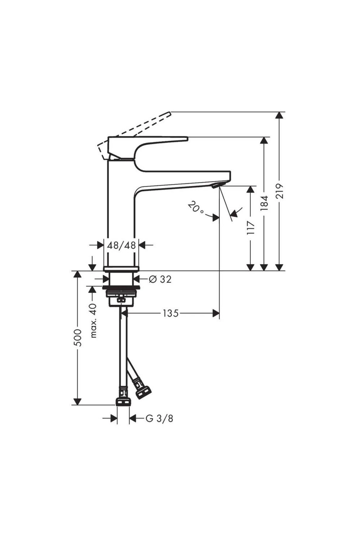 Metropol Tek Kollu Lavabo Bataryası Krom 110 Kumandalı Ve Loop Volan Ile